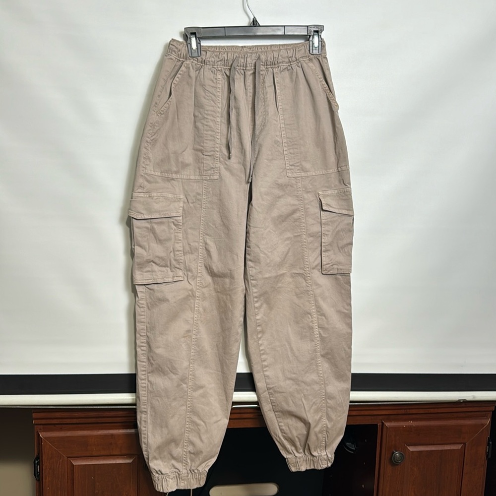 Garage Brand Women’s Jogger Pant Sz XS Khaki Elastic Waist & Cuff Pockets